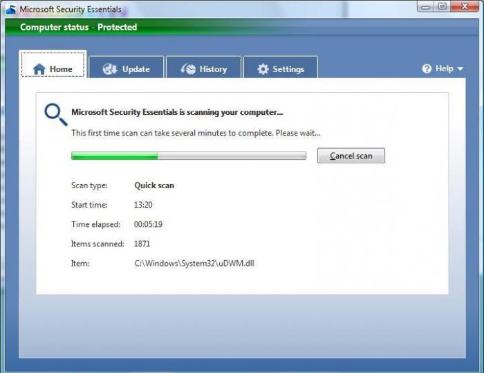 Detaljer om hur du inaktiverar Microsoft Security Essentials
